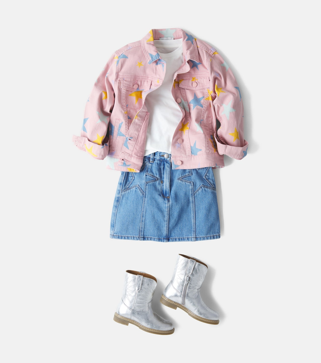 Golden Goose Kids - Wish Star Biker metallic leather cowboy boots
