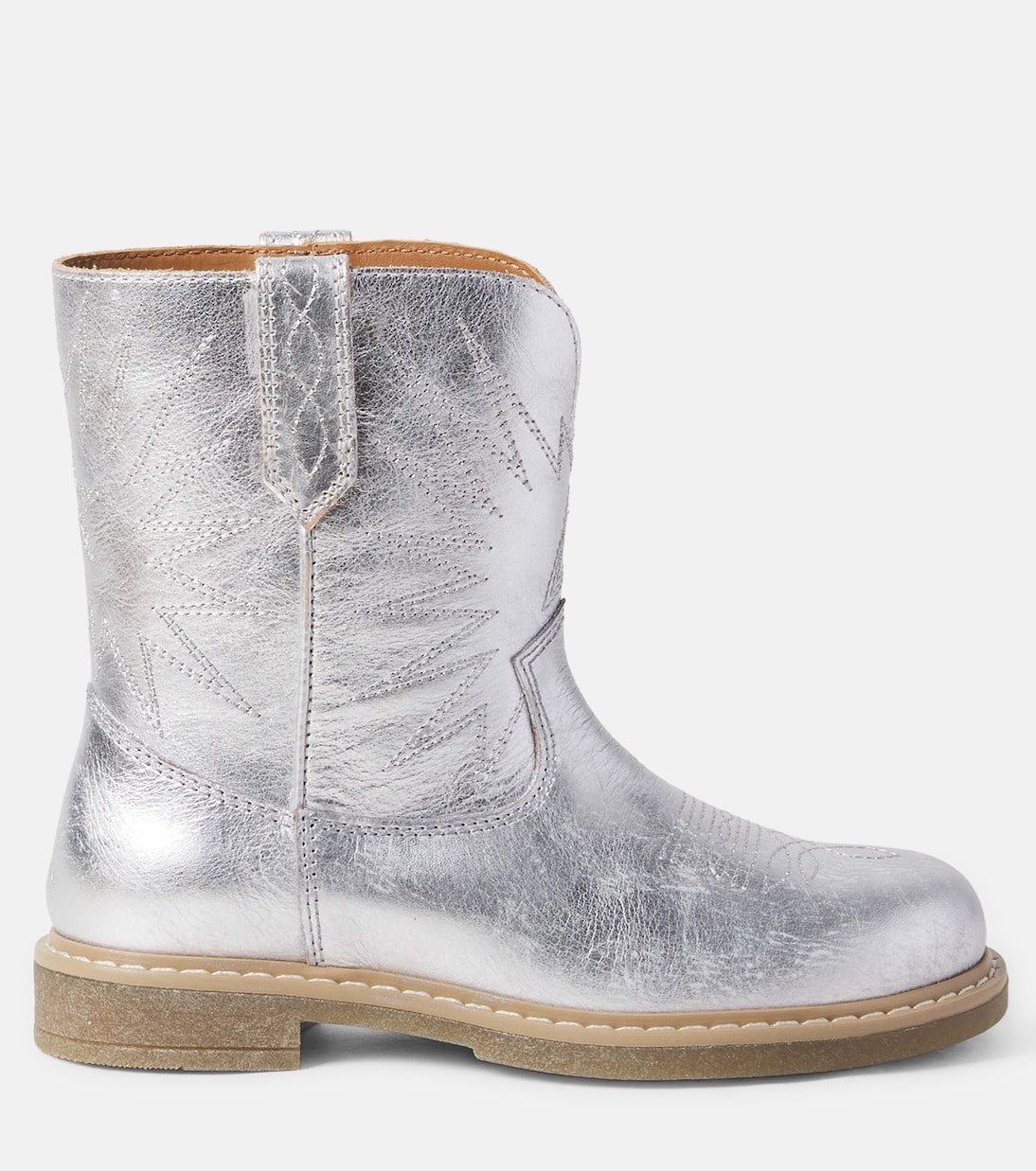 Golden Goose Kids - Wish Star Biker metallic leather cowboy boots