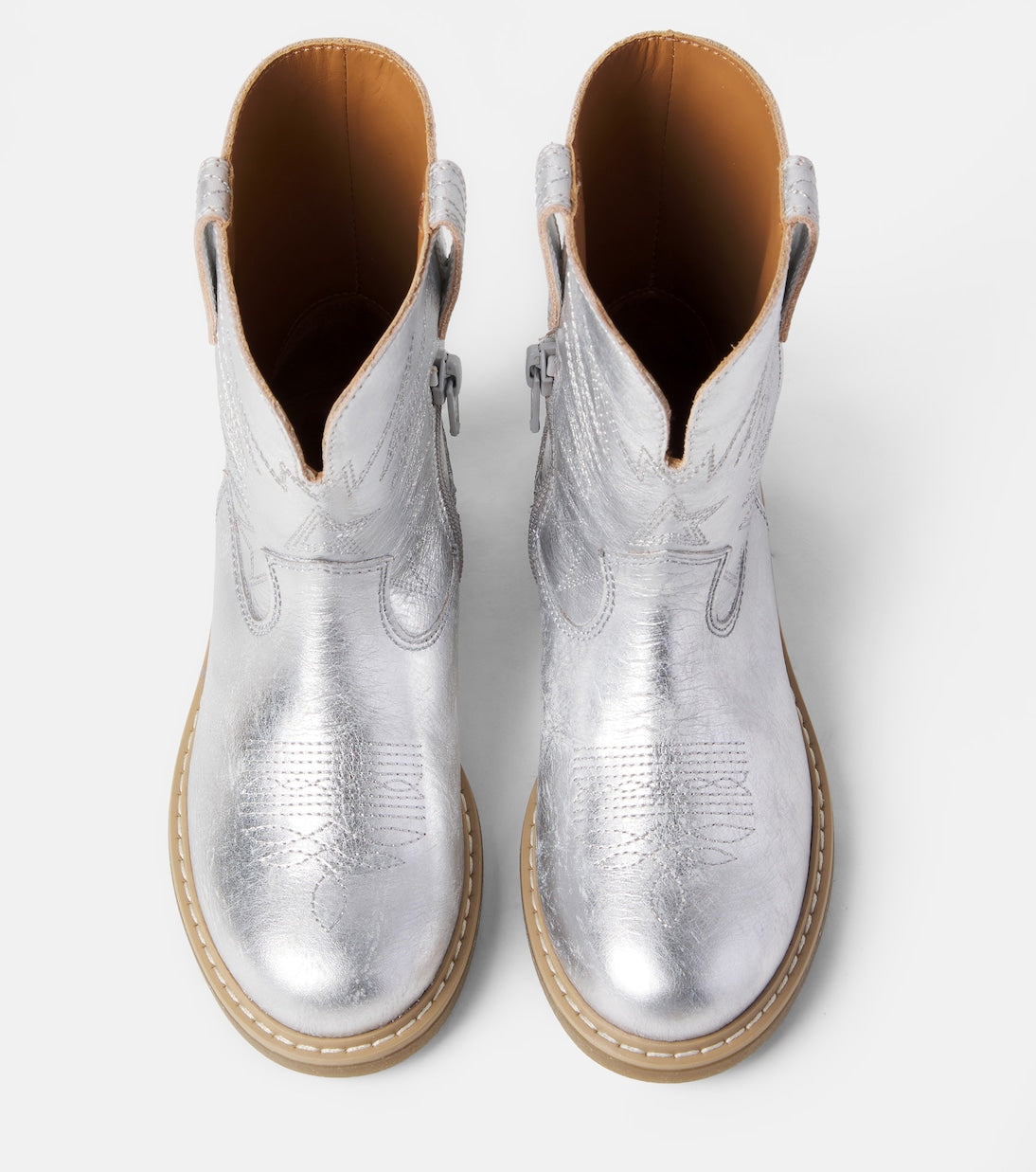 Golden Goose Kids - Wish Star Biker metallic leather cowboy boots