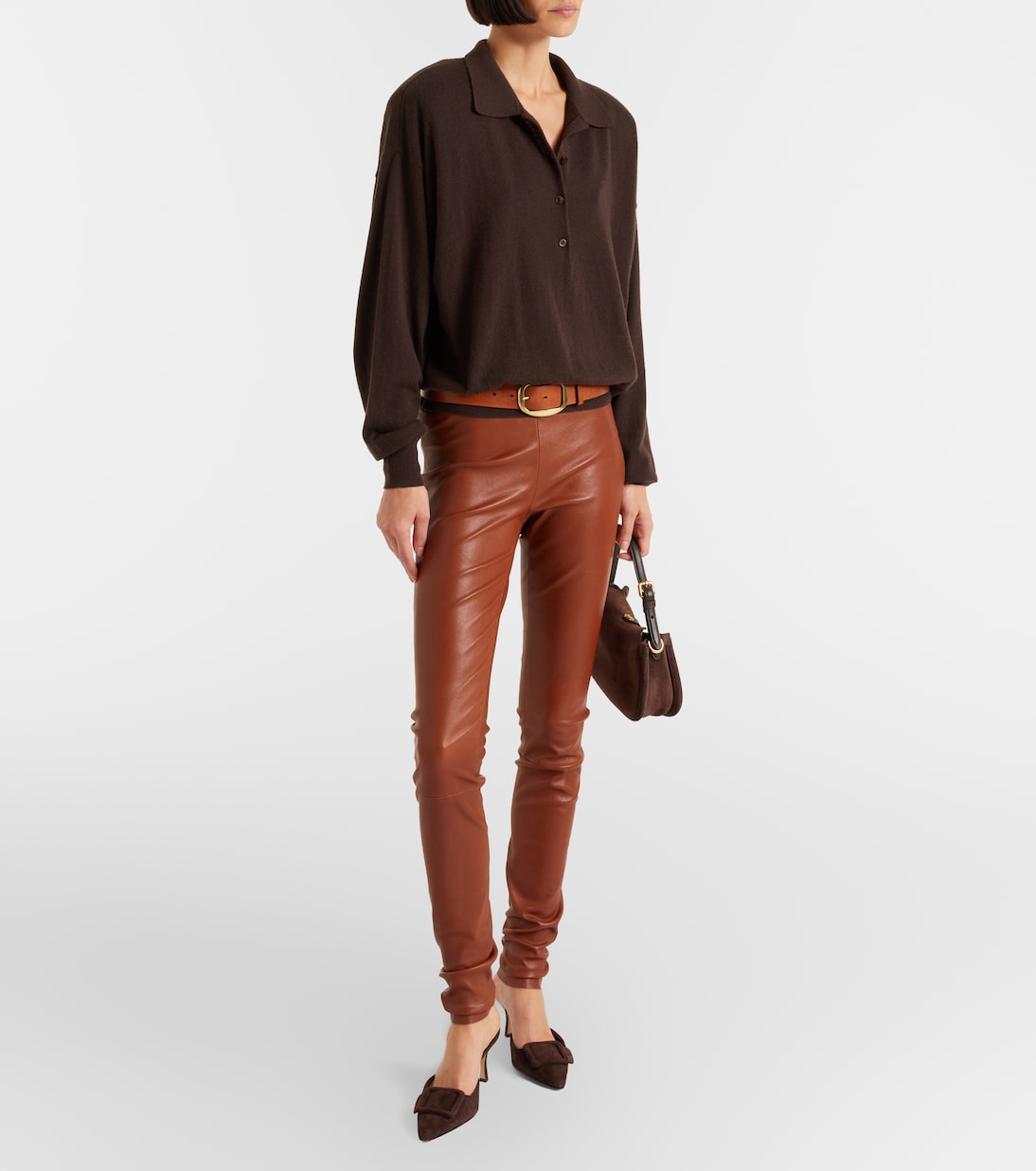 Stouls - Carolyn leather slim pants