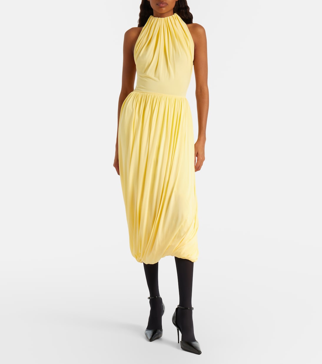 Alaïa - Gathered jersey midi dress