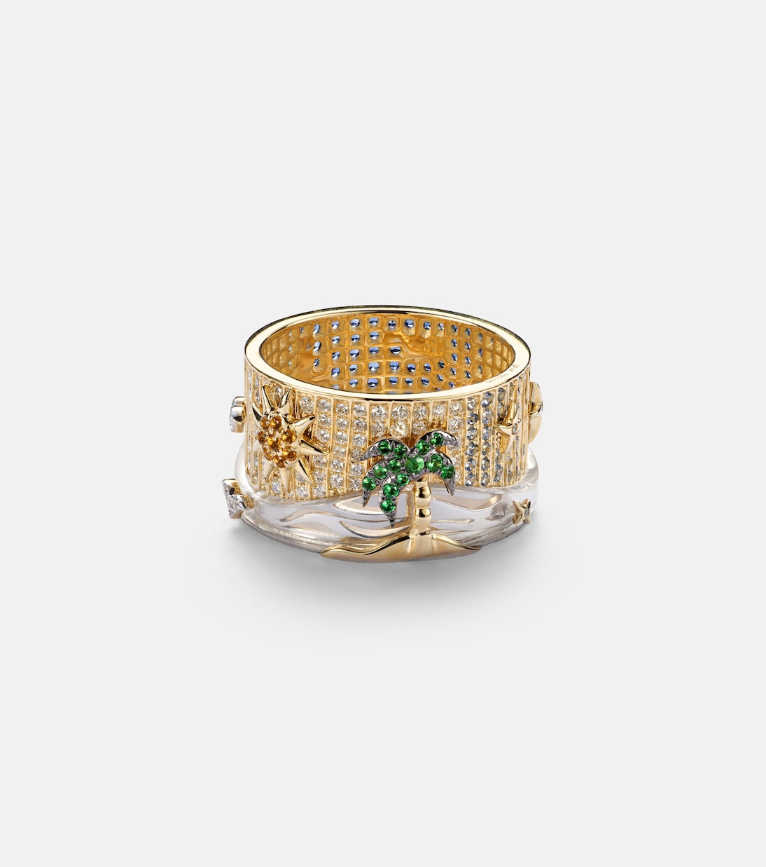 Yvonne Léon - 24 Heures 9kt gold ring with gemstones