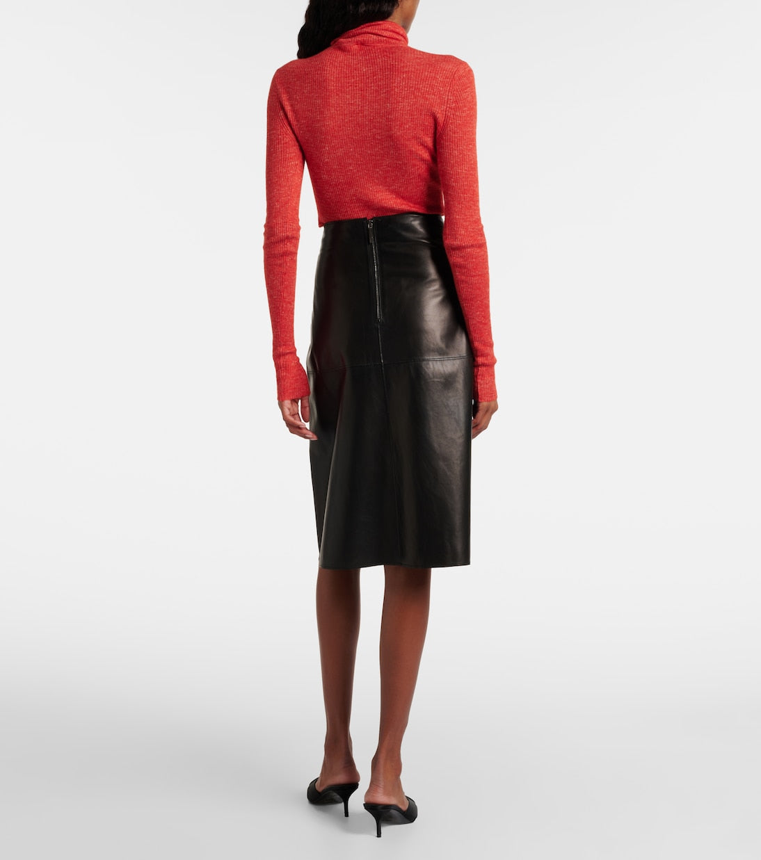 Joseph - Niven leather midi skirt