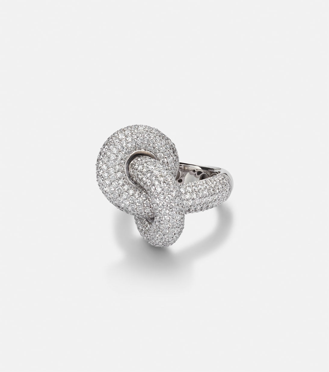 Engelbert - Legacy Knot Big 18kt white gold ring with diamonds