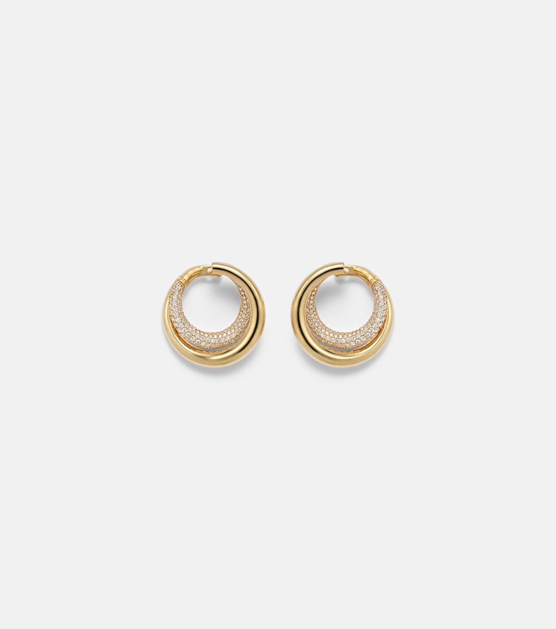 Engelbert - Infinity Loop Medium 18kt gold earrings with diamonds