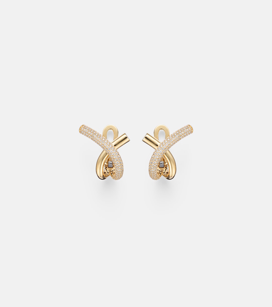 Engelbert - Loop 18kt gold earrings with diamonds