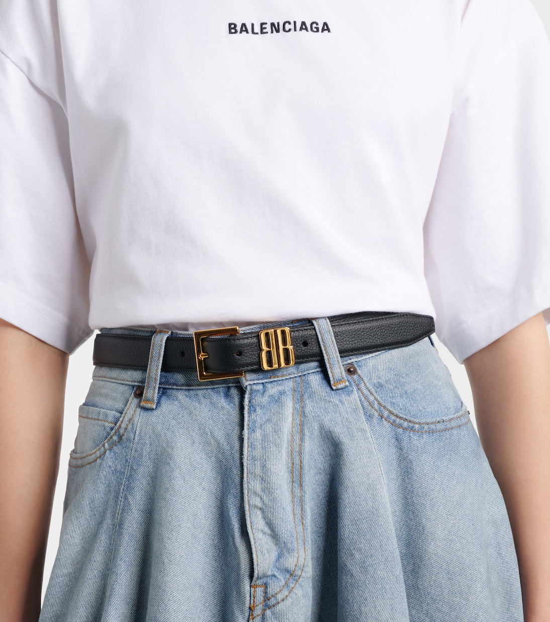 Balenciaga - BB leather belt