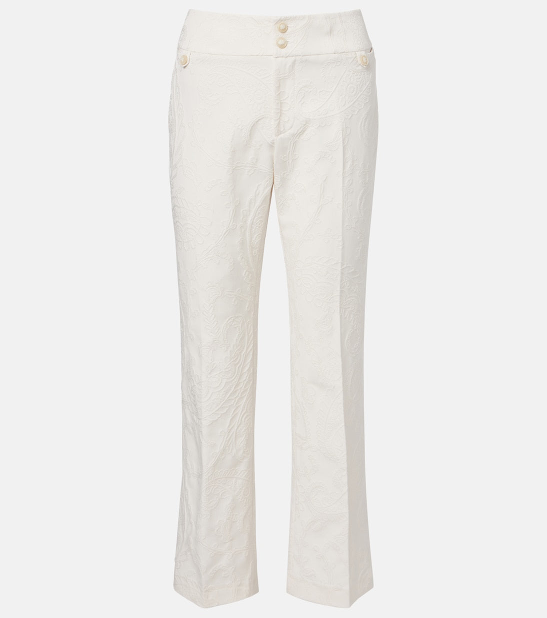 Etro - Paisley jacquard cropped flared jeans
