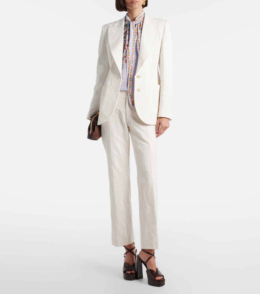 Etro - Paisley jacquard cropped flared jeans