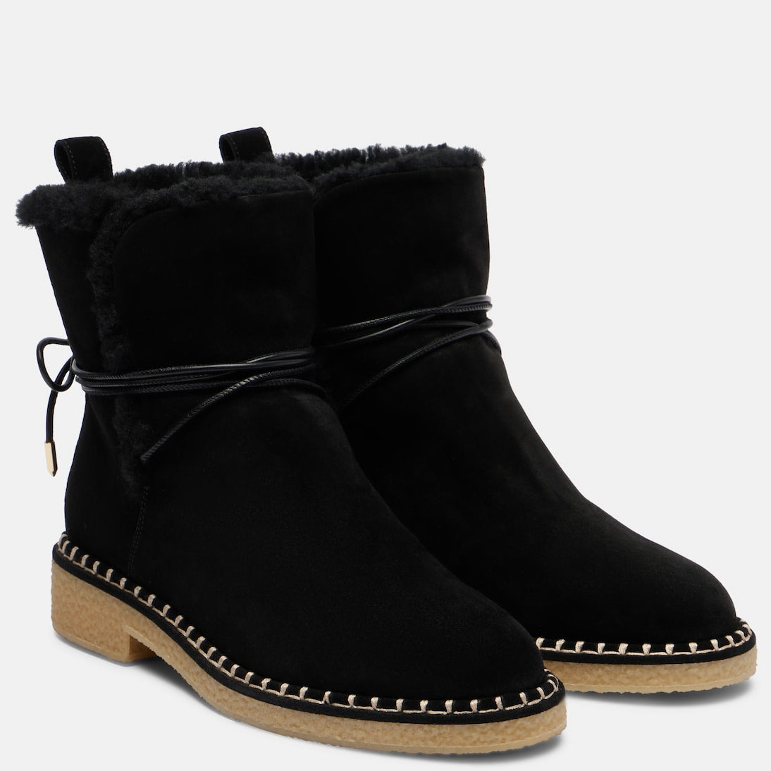 Aquazzura - Megeve shearling-trimmed suede ankle boots