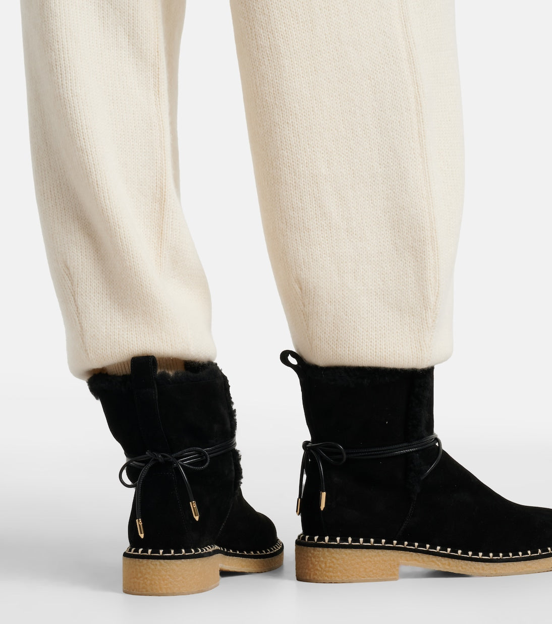 Aquazzura - Megeve shearling-trimmed suede ankle boots