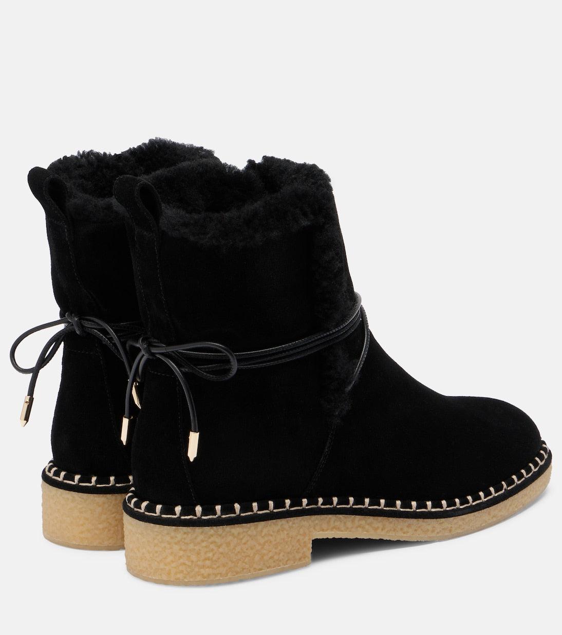 Aquazzura - Megeve shearling-trimmed suede ankle boots