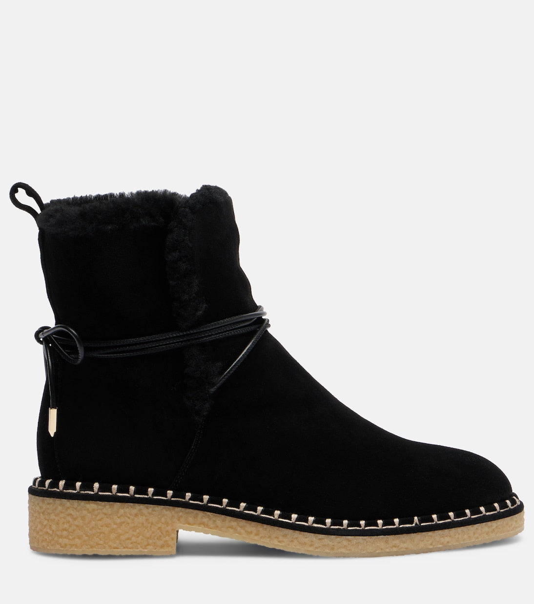 Aquazzura - Megeve shearling-trimmed suede ankle boots