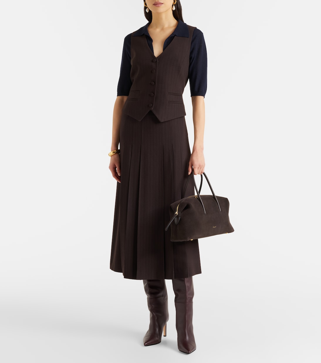 DeMellier - Stockholm Midi suede top-handle bag