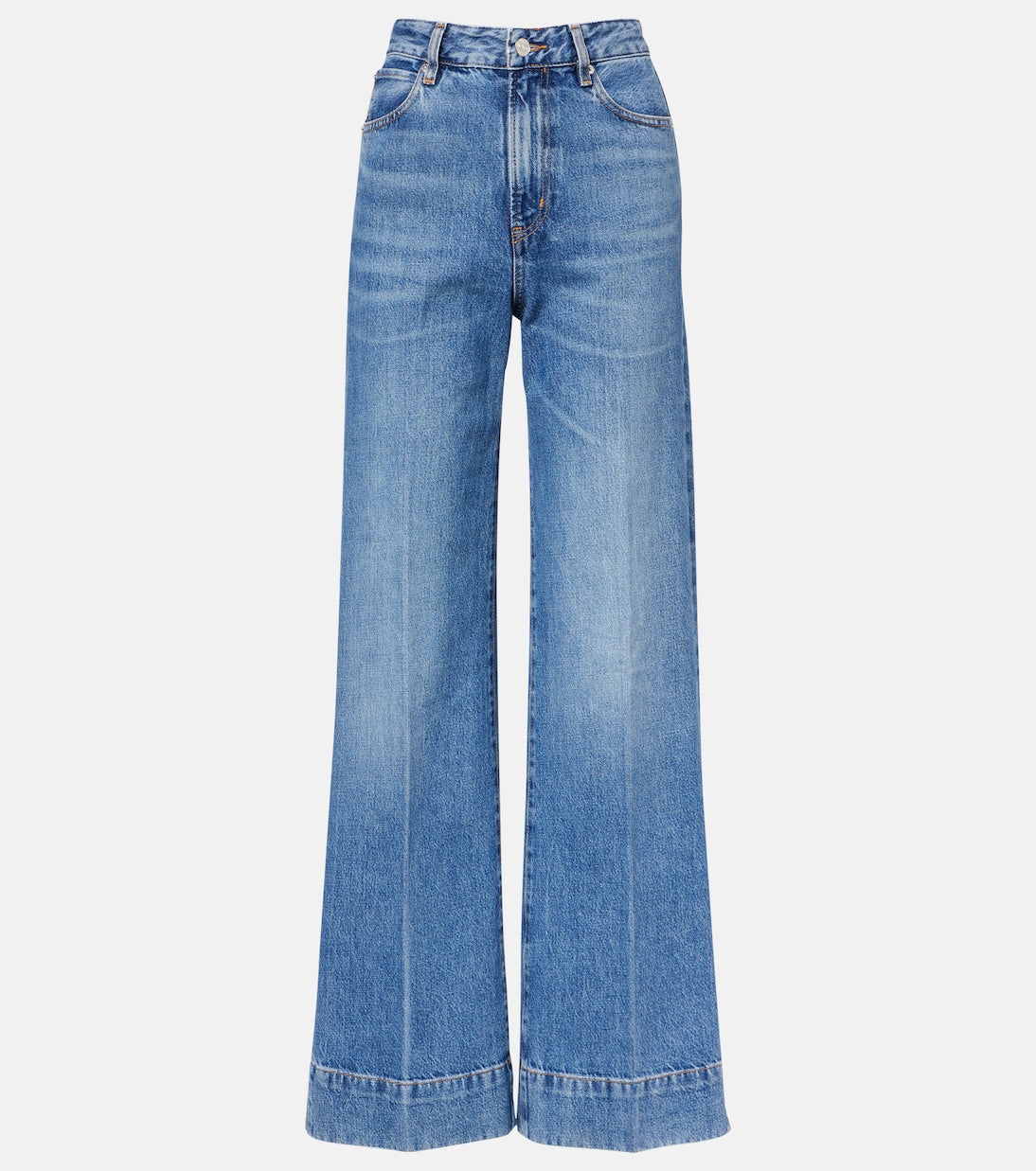 Frame - Slice high-rise wide-leg jeans