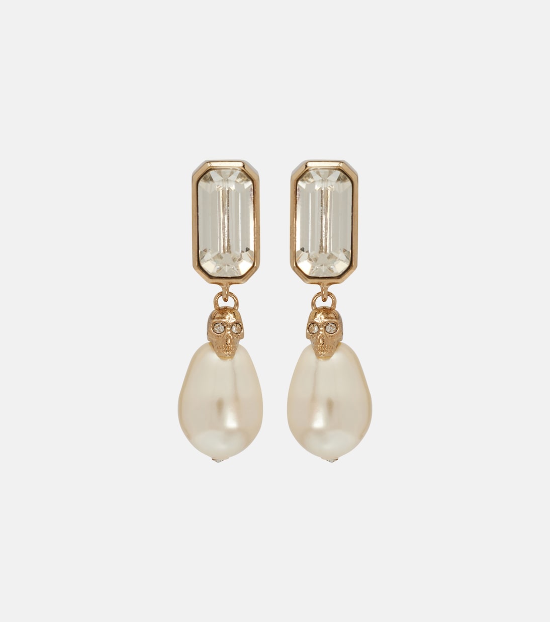 McQueen - Skull embellished drop earrings