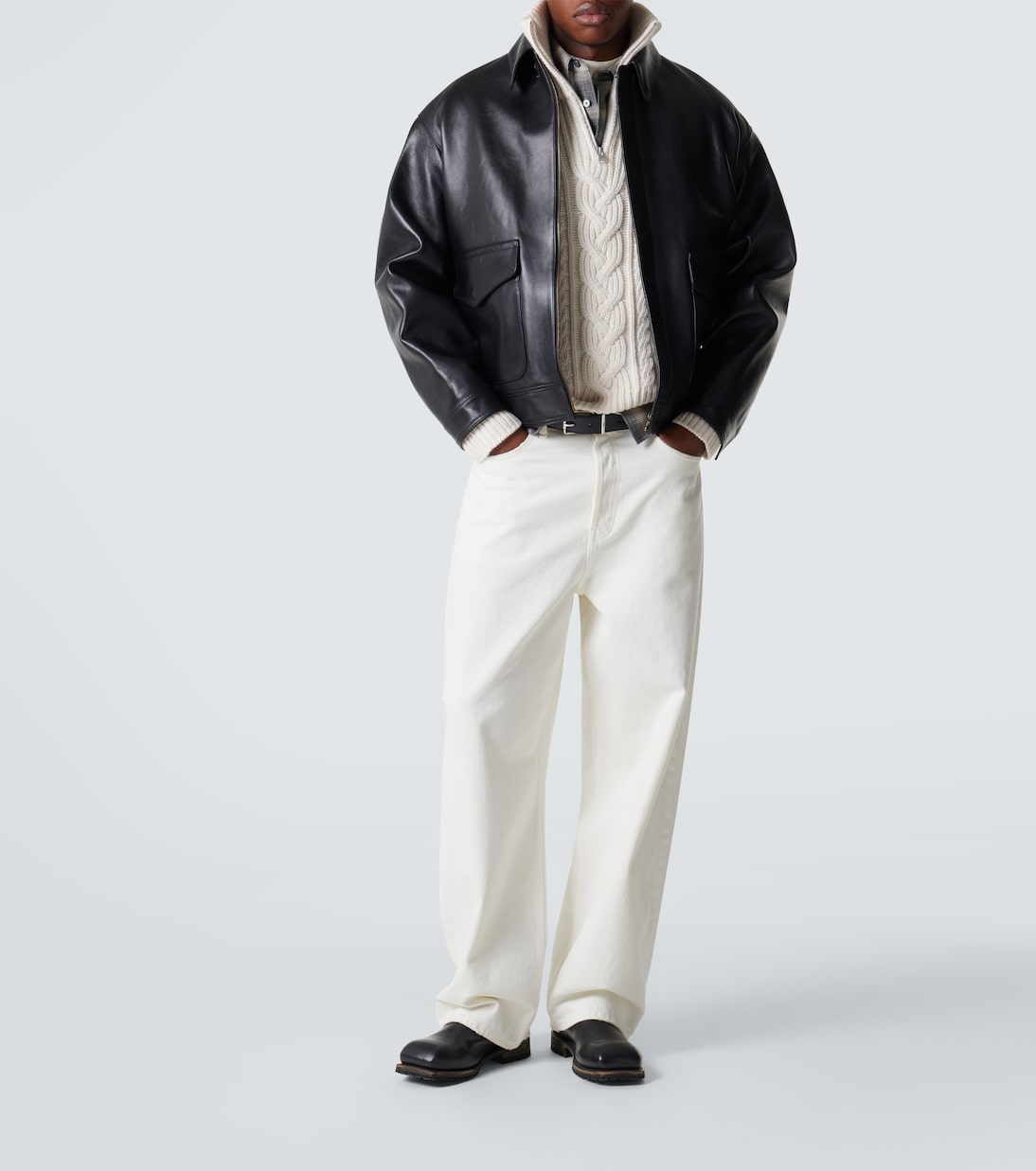 Frame - Cable-knit wool and cashmere sweater