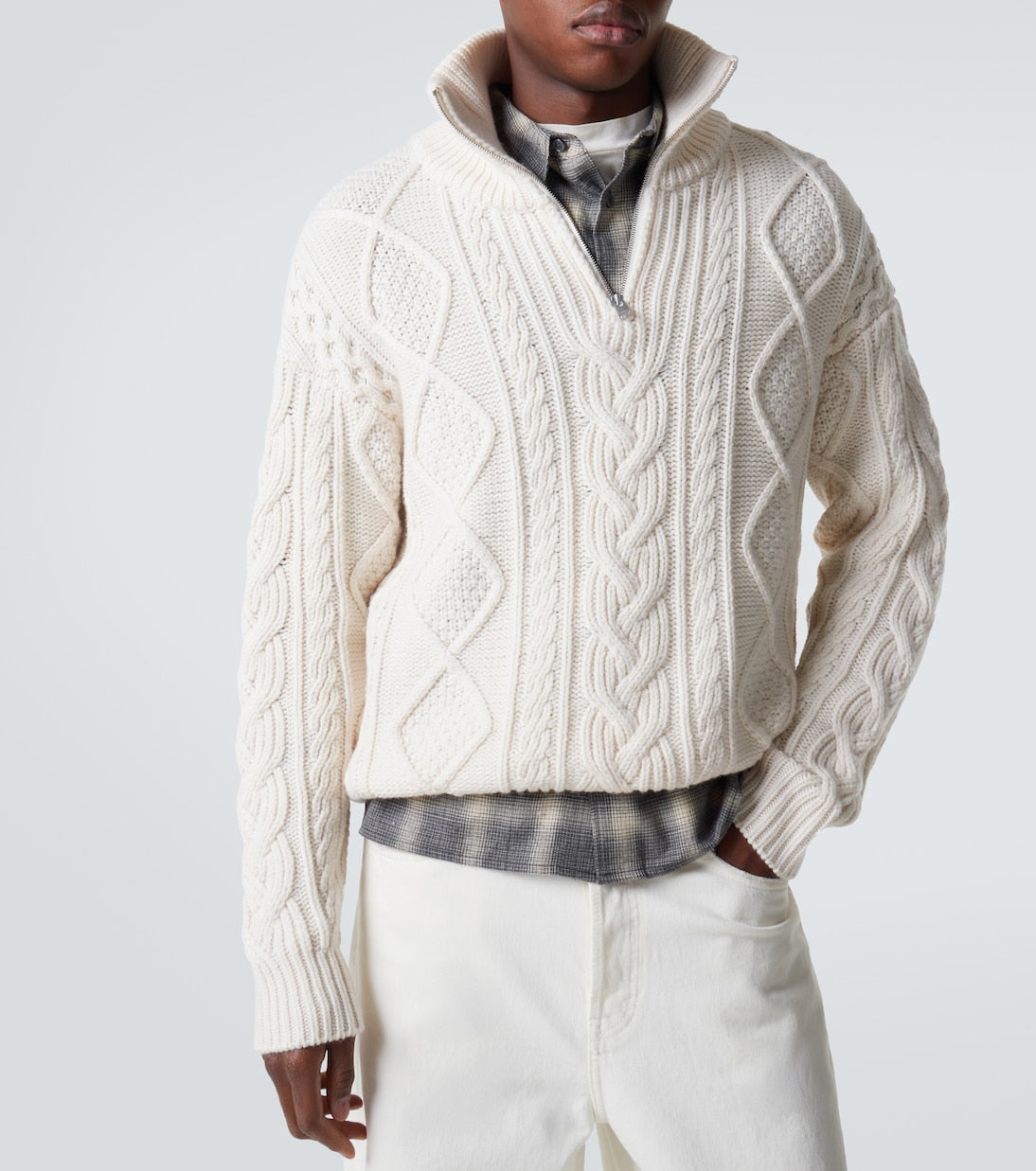 Frame - Cable-knit wool and cashmere sweater