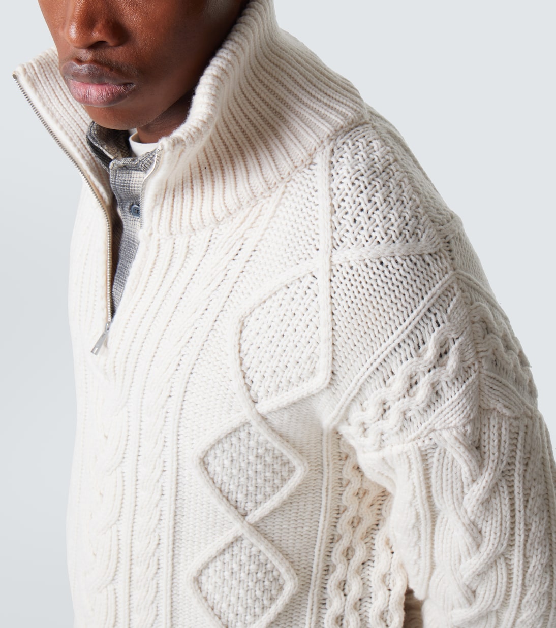 Frame - Cable-knit wool and cashmere sweater
