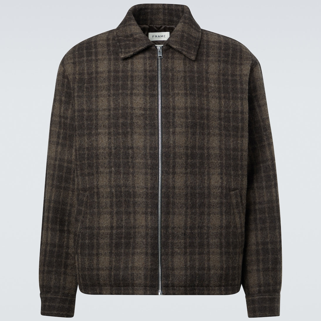 Frame - Checked virgin wool blouson jacket