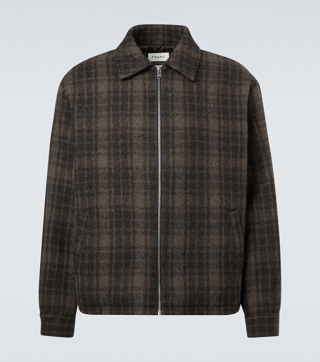 Frame - Checked virgin wool blouson jacket