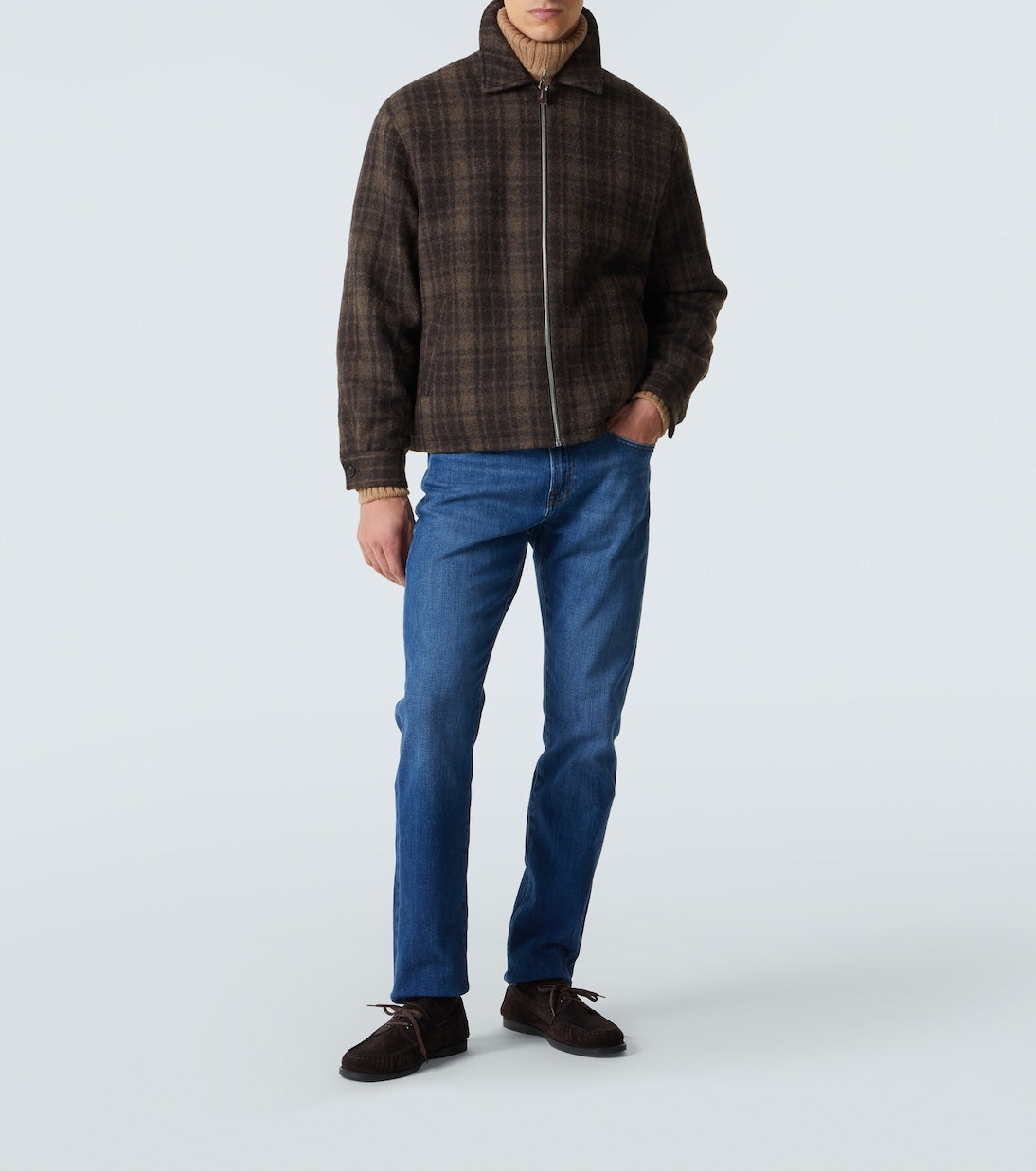 Frame - Checked virgin wool blouson jacket