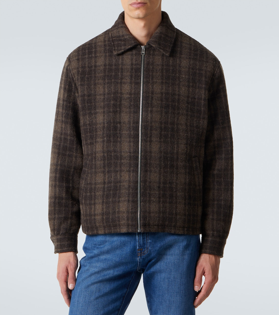 Frame - Checked virgin wool blouson jacket
