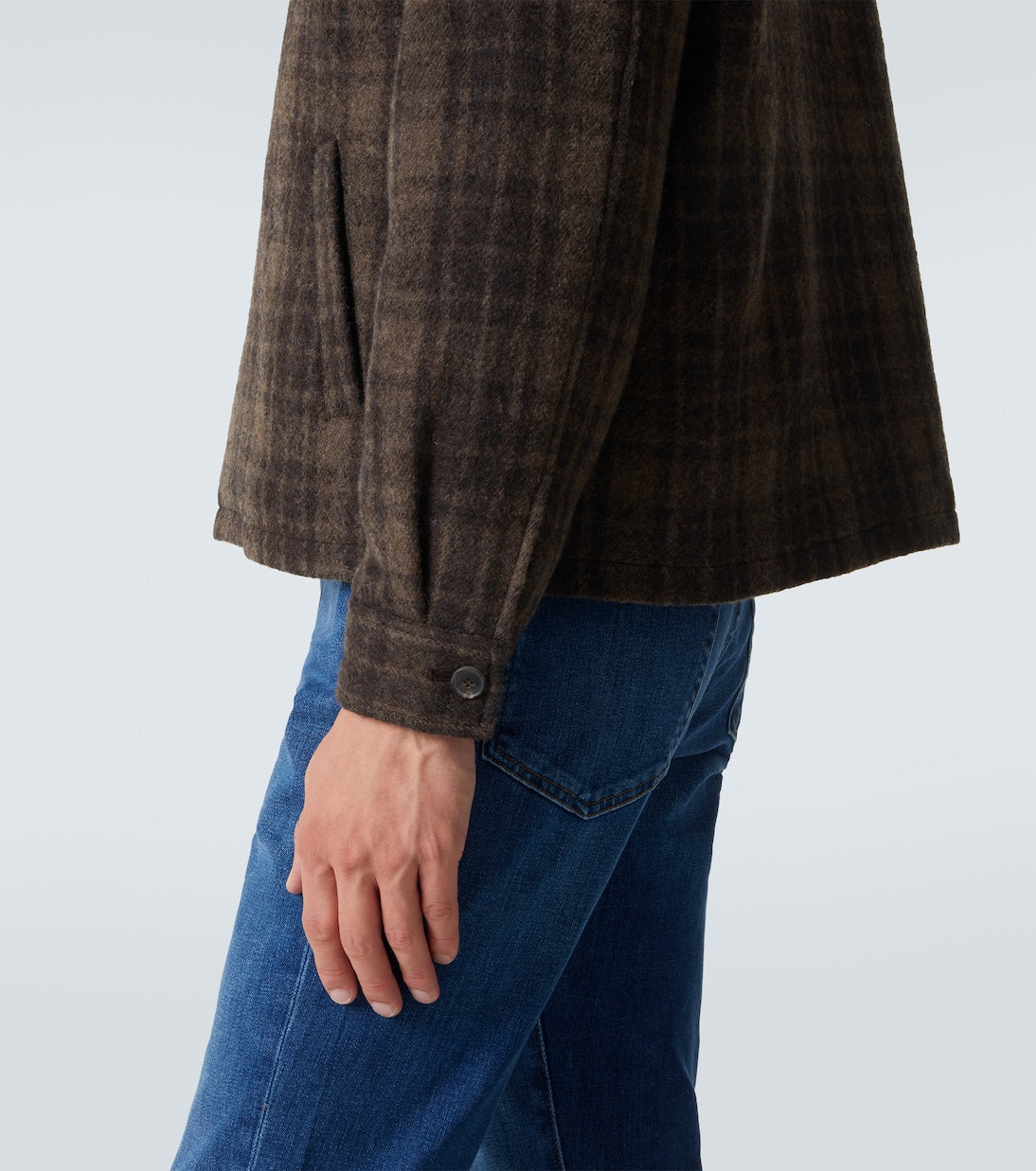 Frame - Checked virgin wool blouson jacket