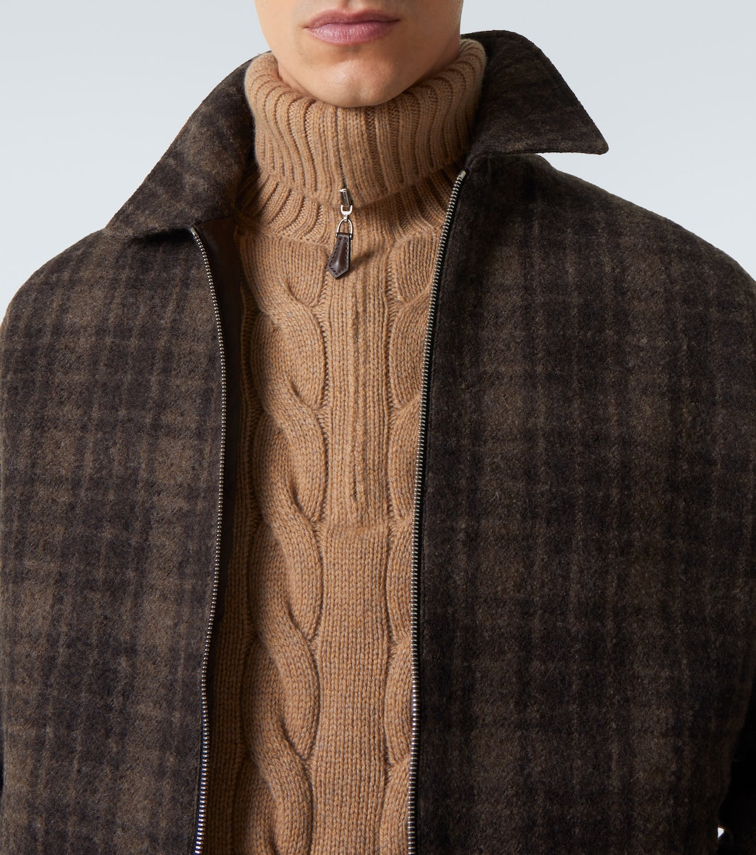 Frame - Checked virgin wool blouson jacket
