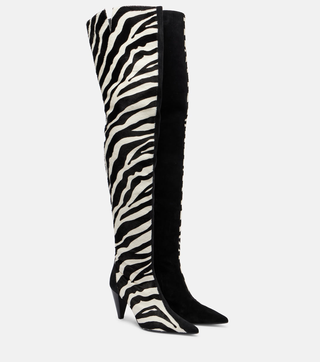 Khaite - Harvey 85 calf hair over-the-knee boots