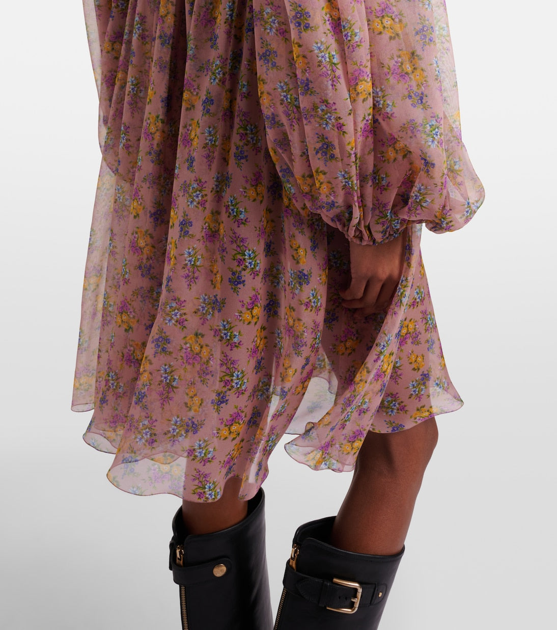 Dolce&Gabbana - Floral lace-trimmed silk and cotton-blend chiffon minidress