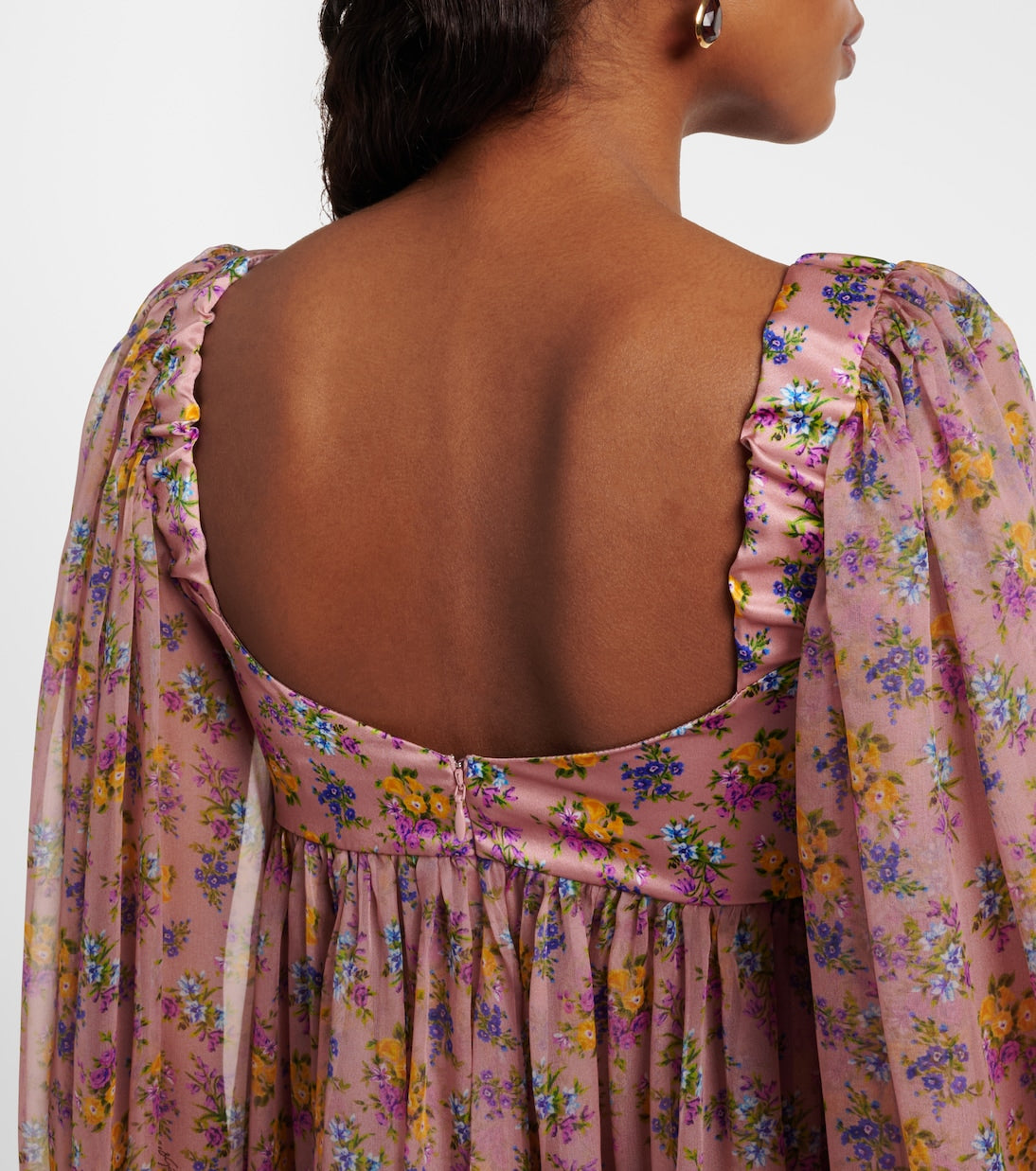 Dolce&Gabbana - Floral lace-trimmed silk and cotton-blend chiffon minidress