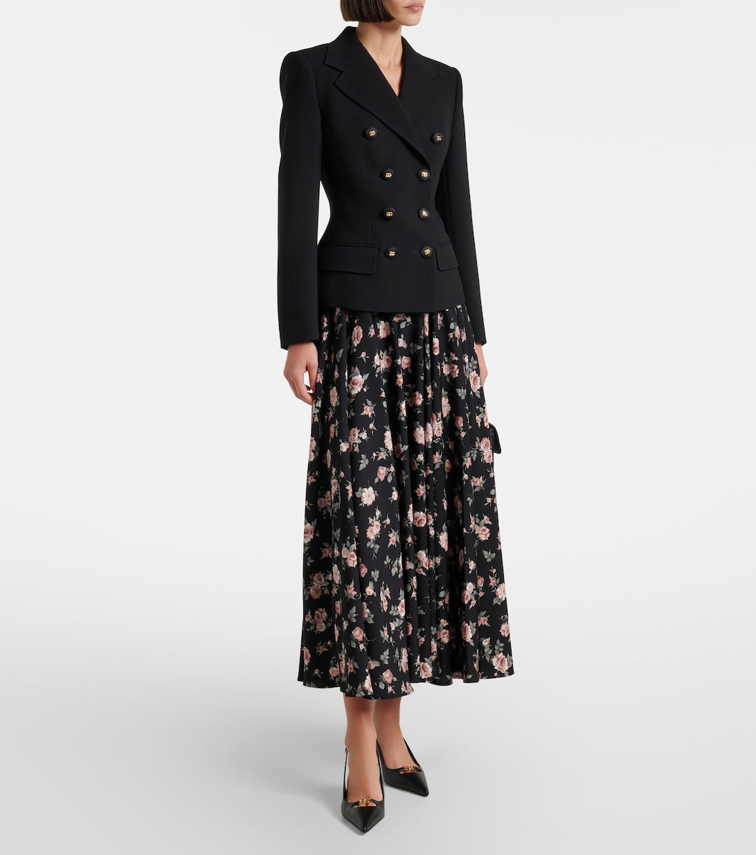 Dolce&Gabbana - Floral silk-blend charmeuse maxi skirt
