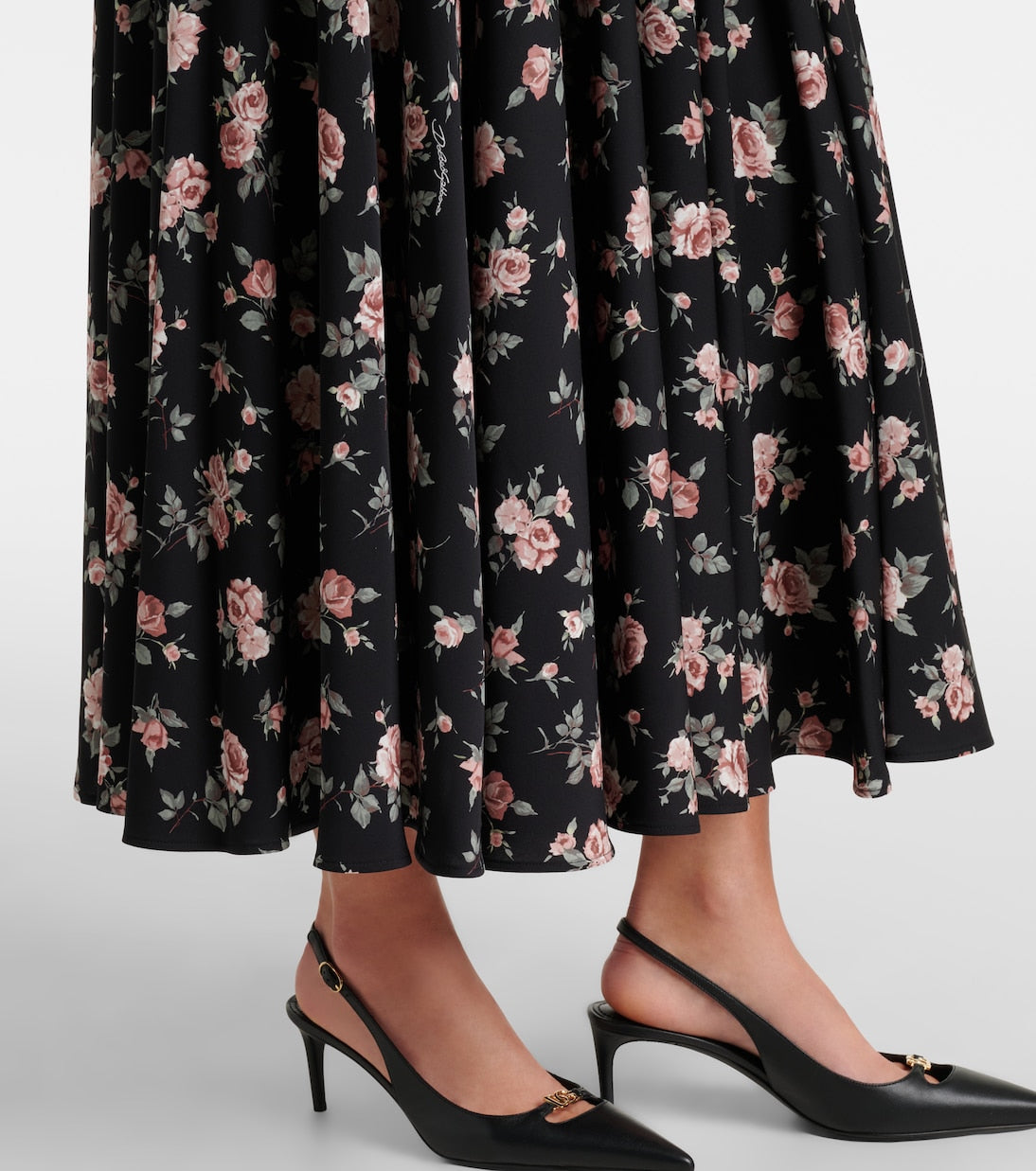 Dolce&Gabbana - Floral silk-blend charmeuse maxi skirt