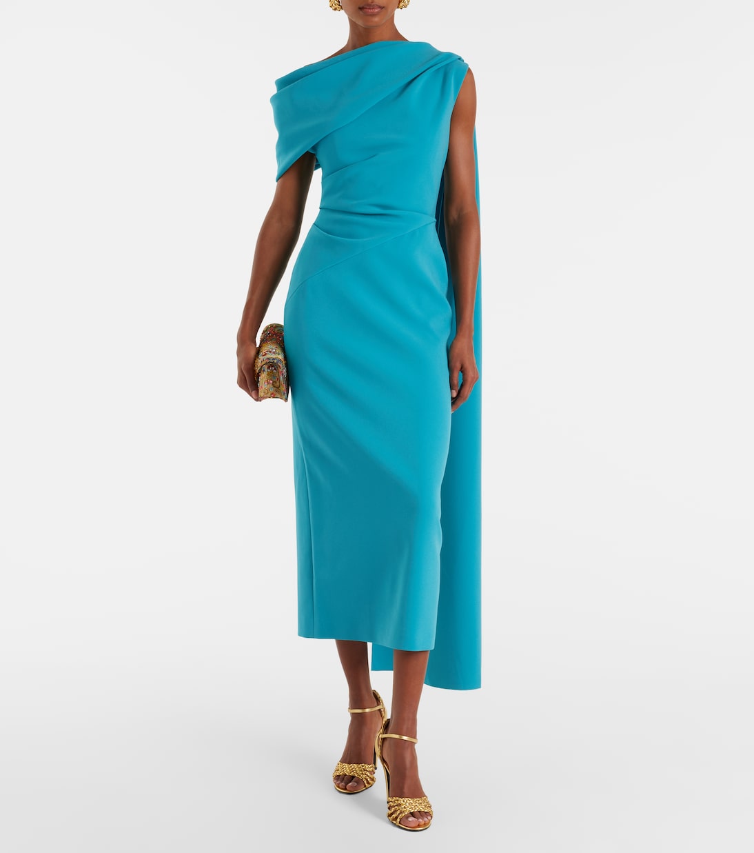 Roksanda - Maite caped crêpe midi dress