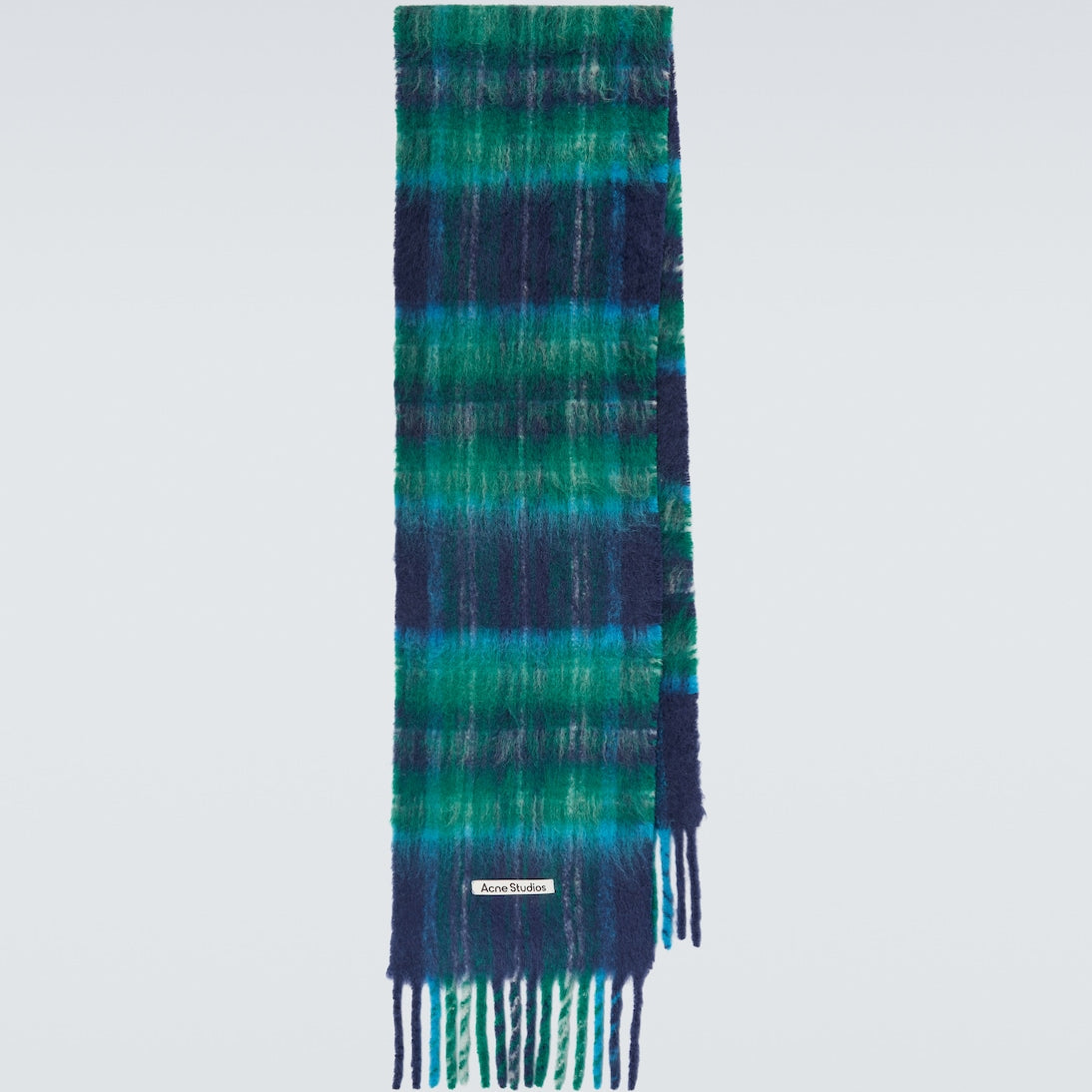 Acne Studios - Fringed plaid mohair-blend scarf