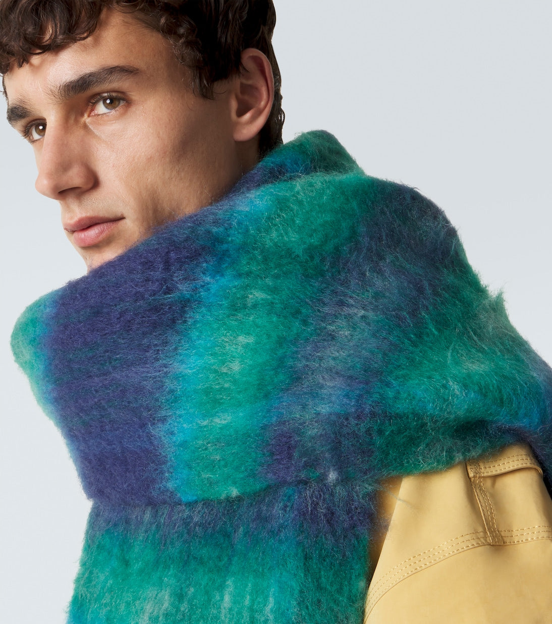 Acne Studios - Fringed plaid mohair-blend scarf