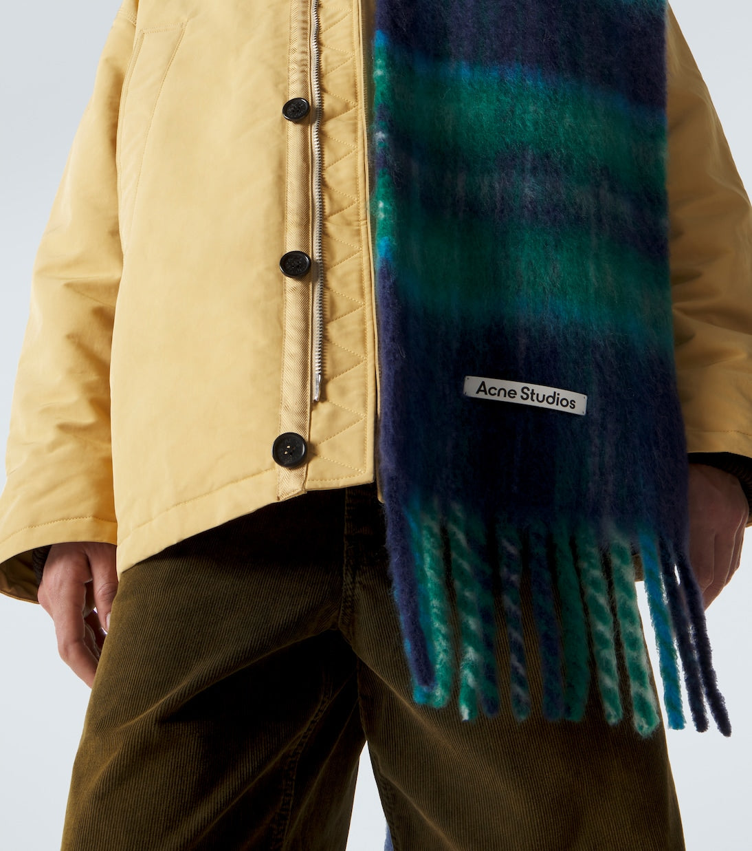 Acne Studios - Fringed plaid mohair-blend scarf