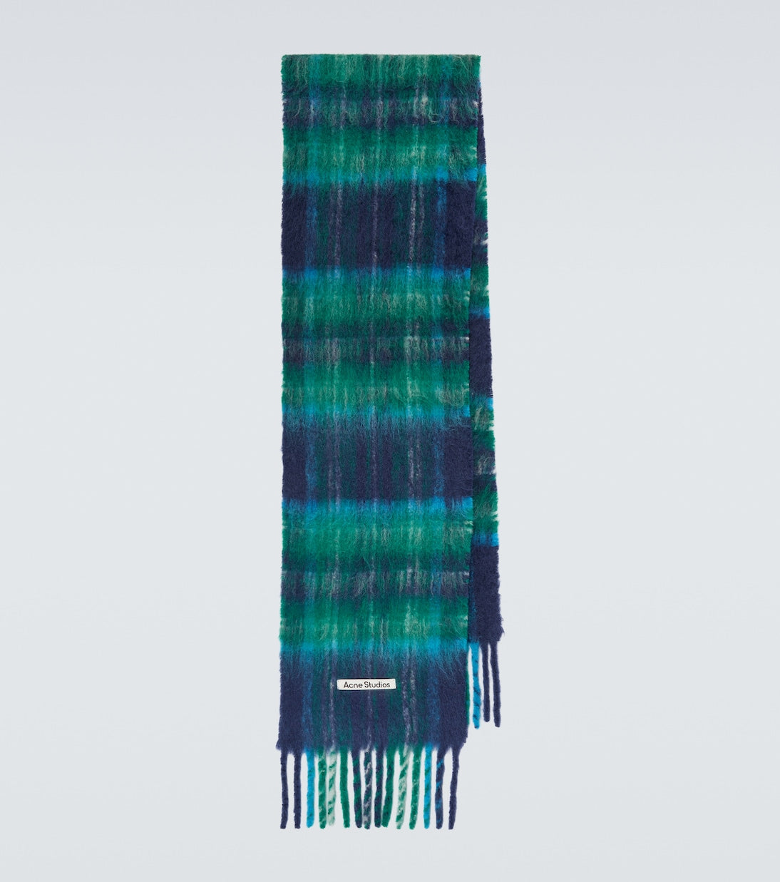 Acne Studios - Fringed plaid mohair-blend scarf