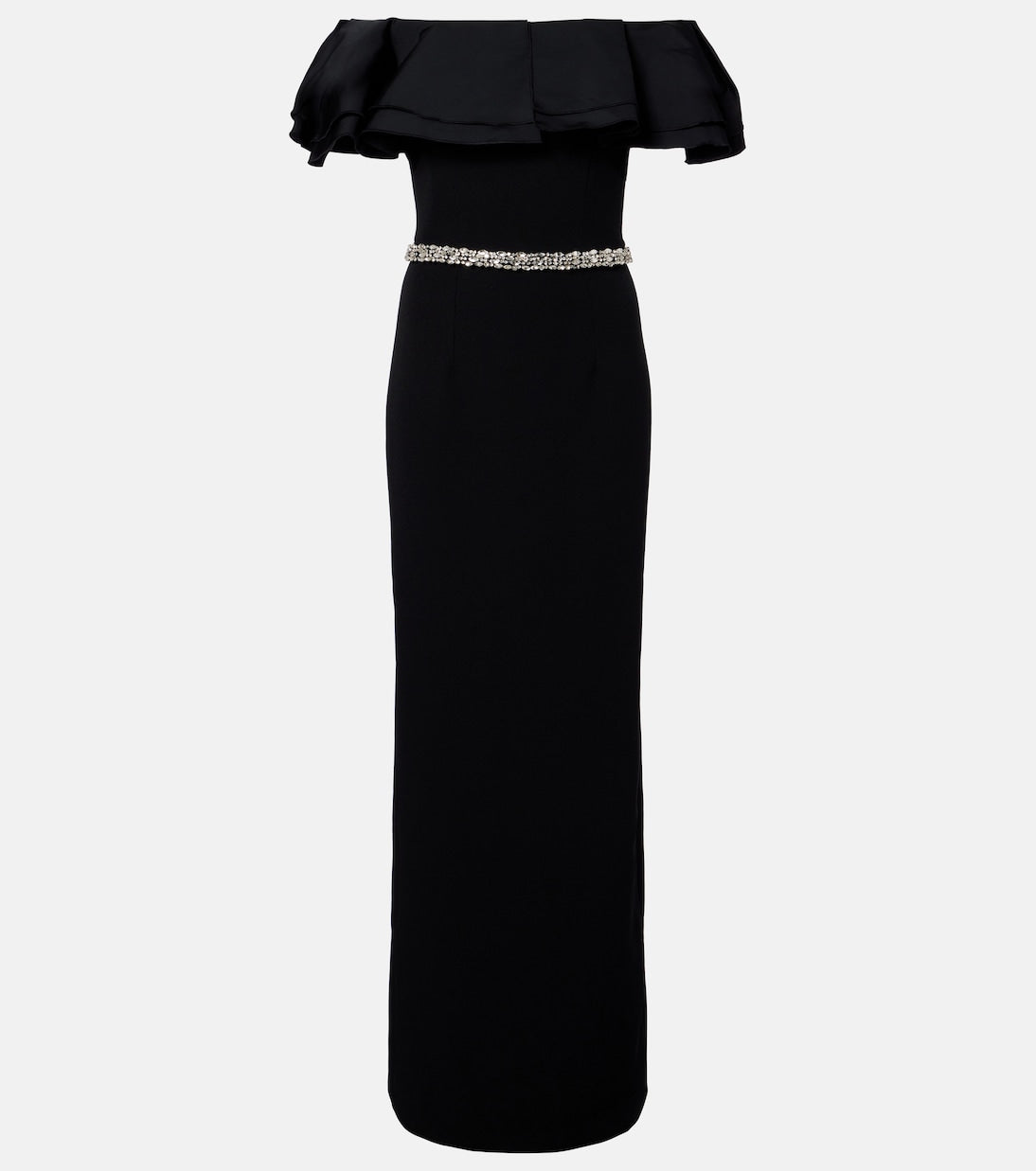 Safiyaa - Ryan crystal-embellished ruffled crêpe gown