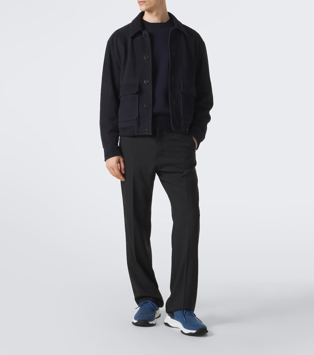 Berluti - Shadow leather-trimmed knitted sneakers