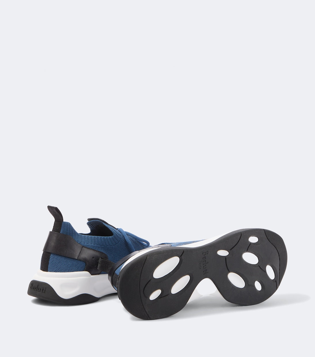 Berluti - Shadow leather-trimmed knitted sneakers