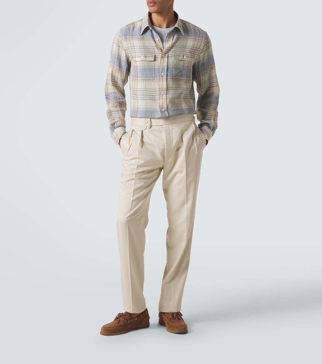 Ralph Lauren Purple Label - Plaid linen shirt