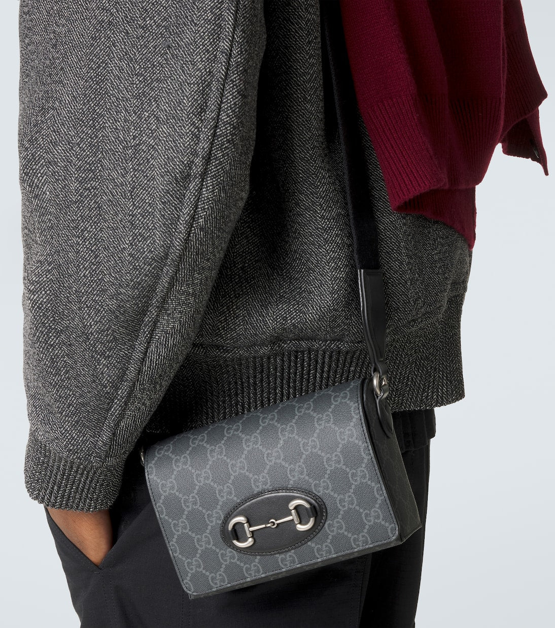 Gucci - GG Supreme leather-trimmed canvas crossbody bag