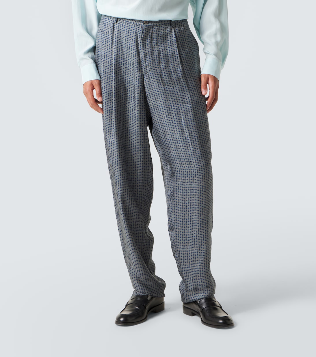 Giorgio Armani - Pleated printed tapered pants