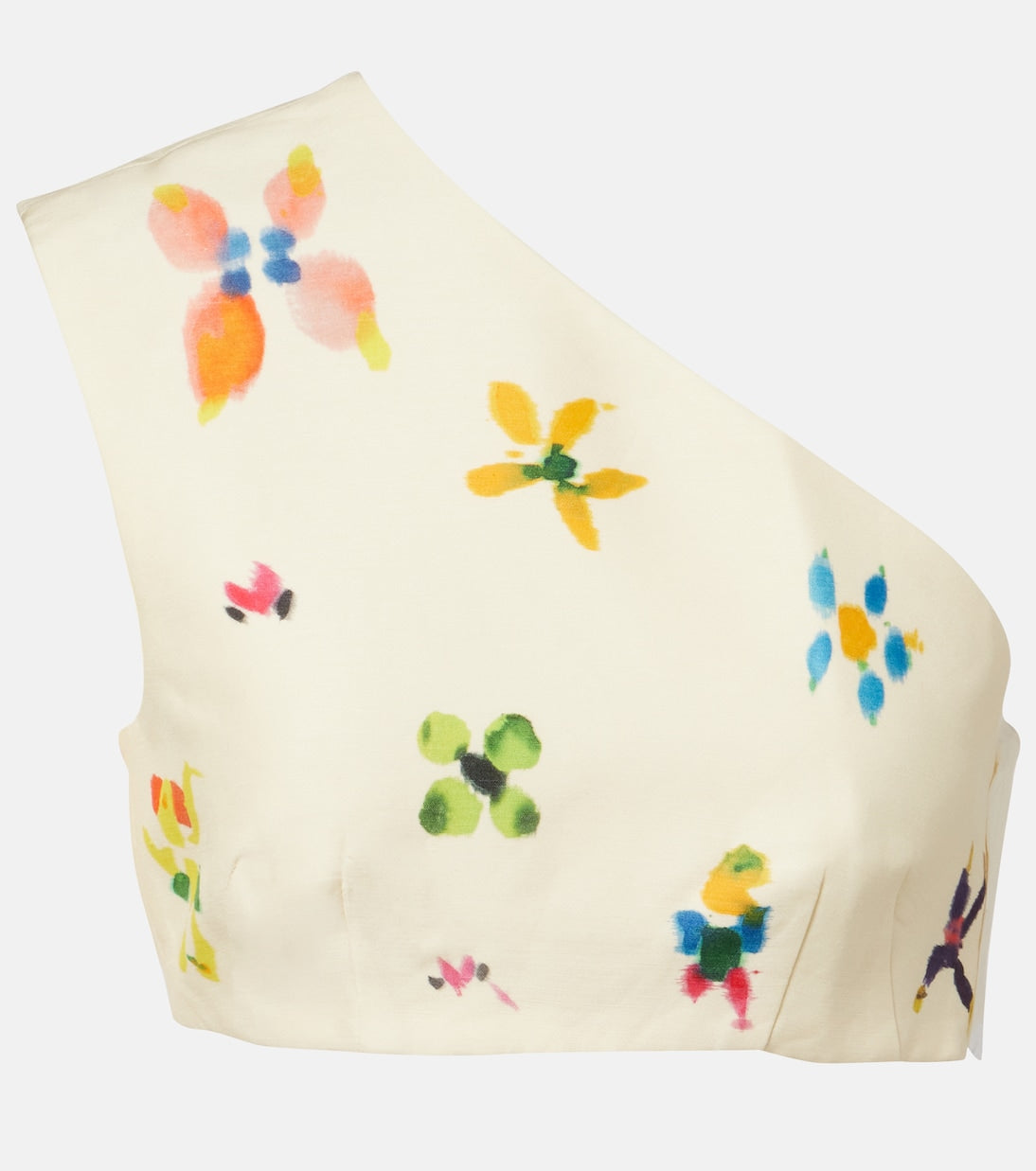 Alémais - Sidi printed linen-blend crop top