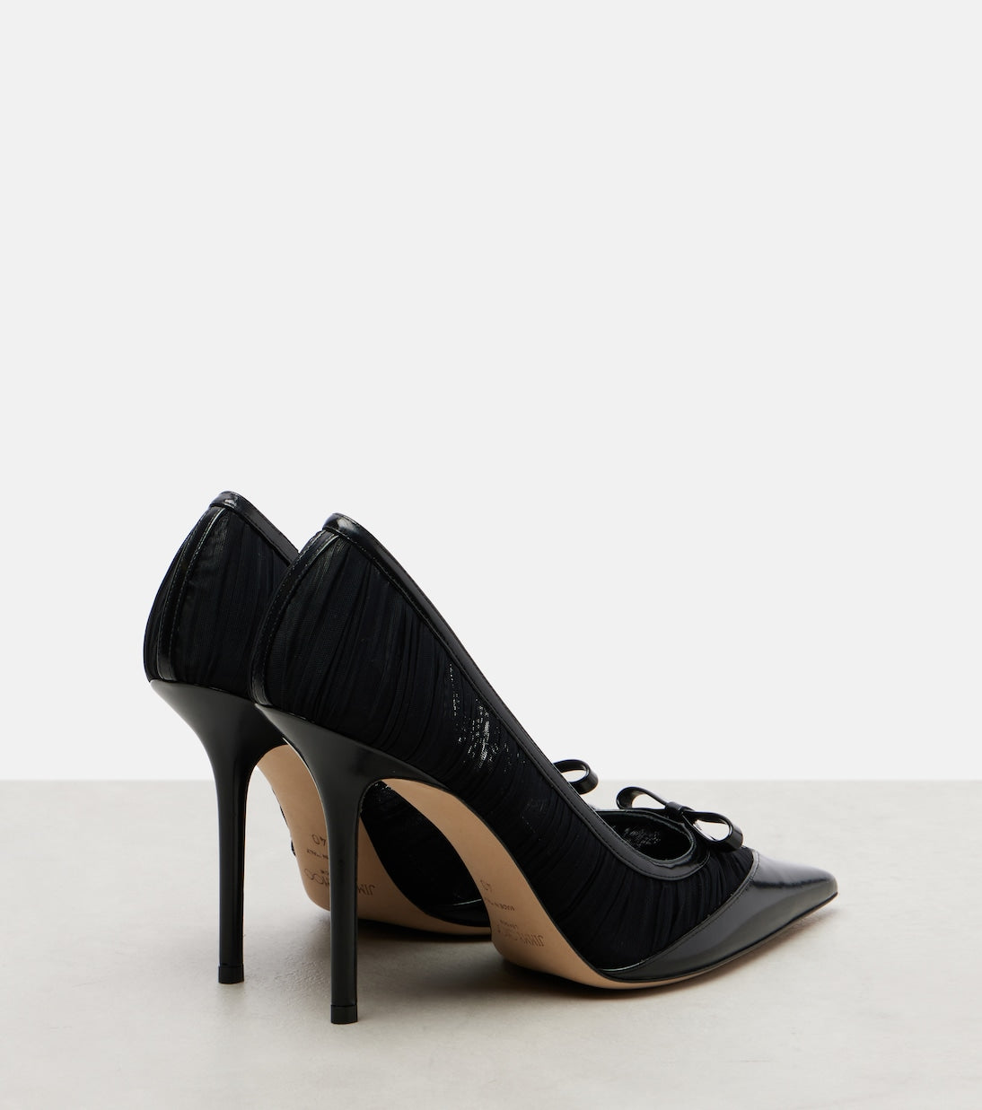 Jimmy Choo - Love 100 leather-trimmed mesh pumps