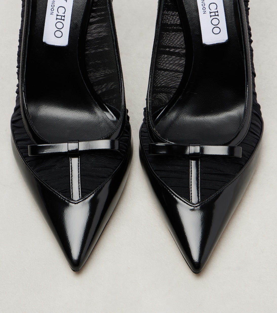 Jimmy Choo - Love 100 leather-trimmed mesh pumps