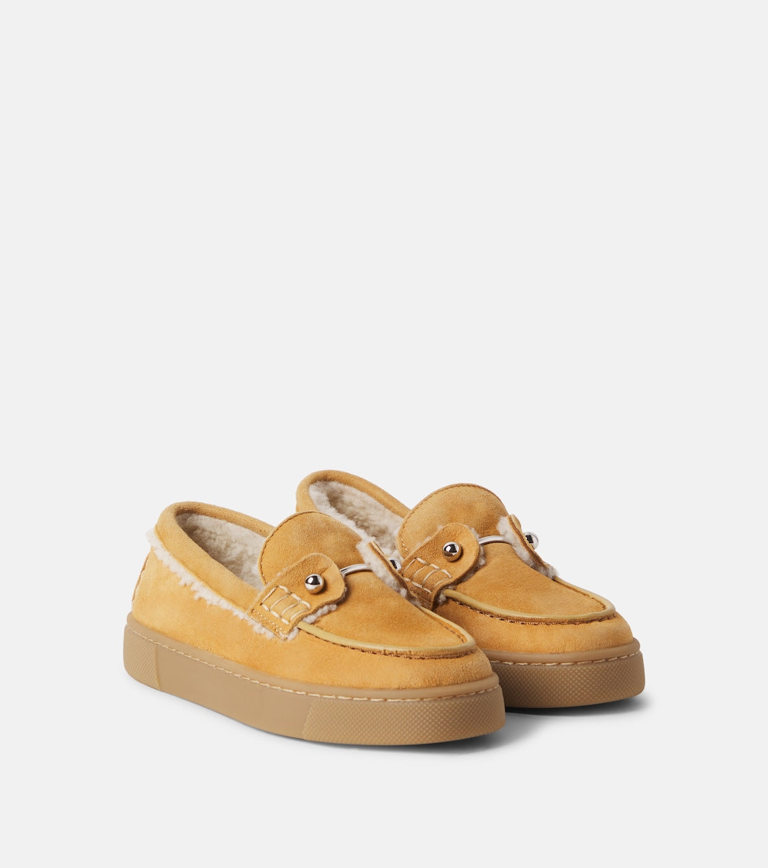 Christian Louboutin Kids - Chambelikid shearling-lined suede loafers