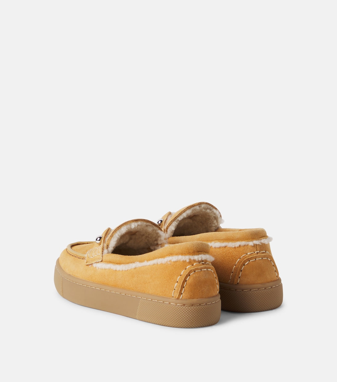 Christian Louboutin Kids - Chambelikid shearling-lined suede loafers